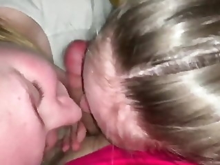 One lucky guy with 2 bisexual young girls blonde