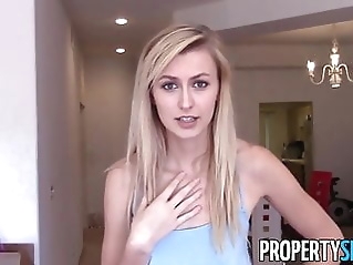 PropertySex - Very good-looking realtor fucks renter blowjob